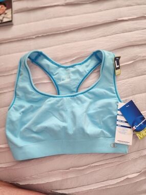 Champion Light Blue Racerback Seamless Sports Bra